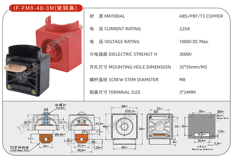 IF-FM8-48-3M(H62 BRASS / T3 COPPER)