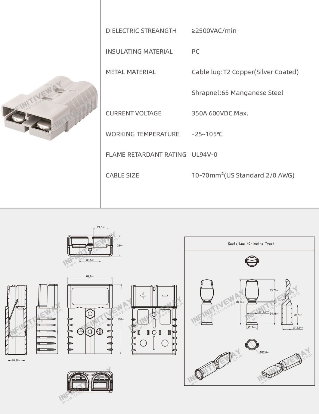 Insert and Extract type Terminal IF-ADS-350A Gray