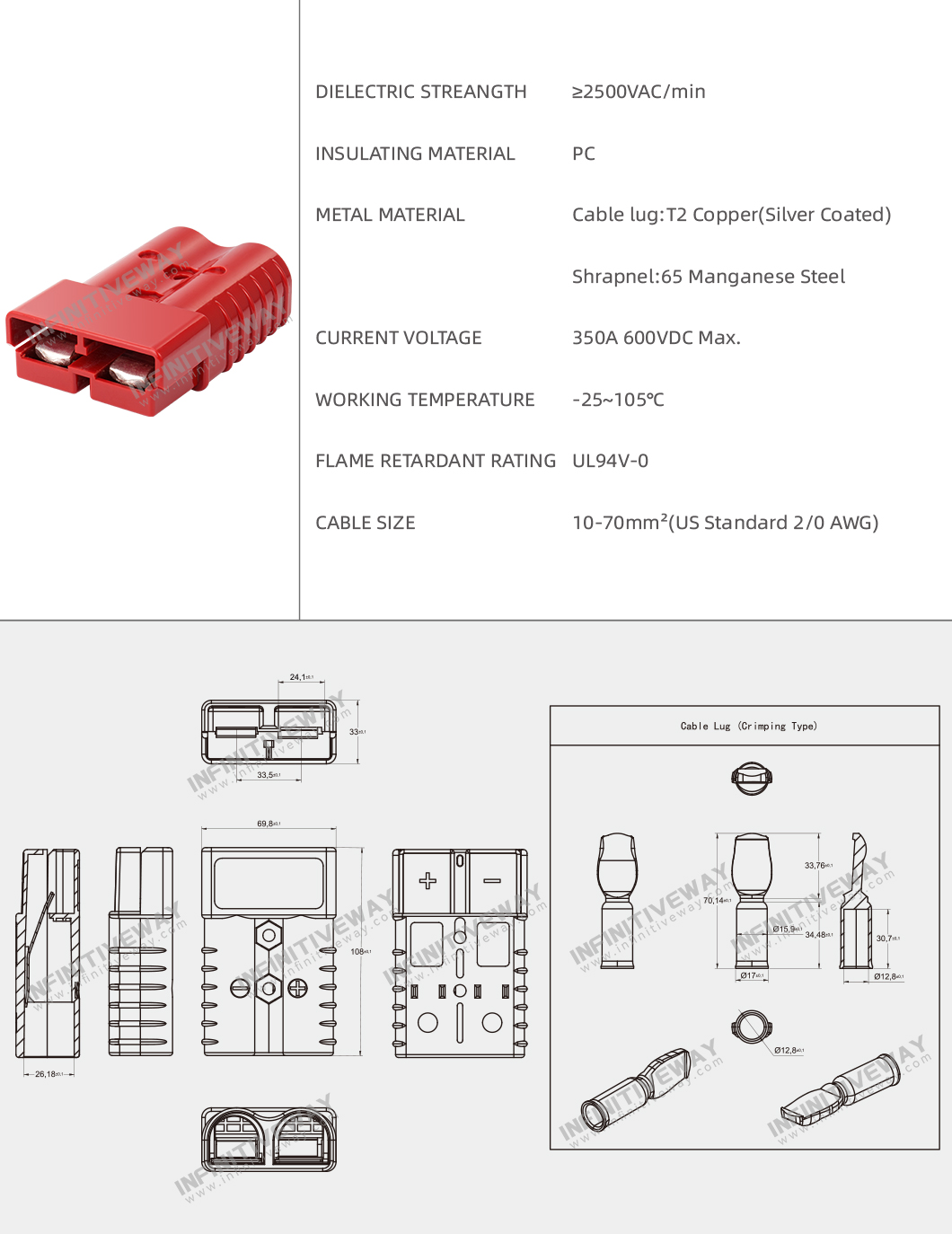 Insert and Extract type Terminal IF-ADS-350A Red