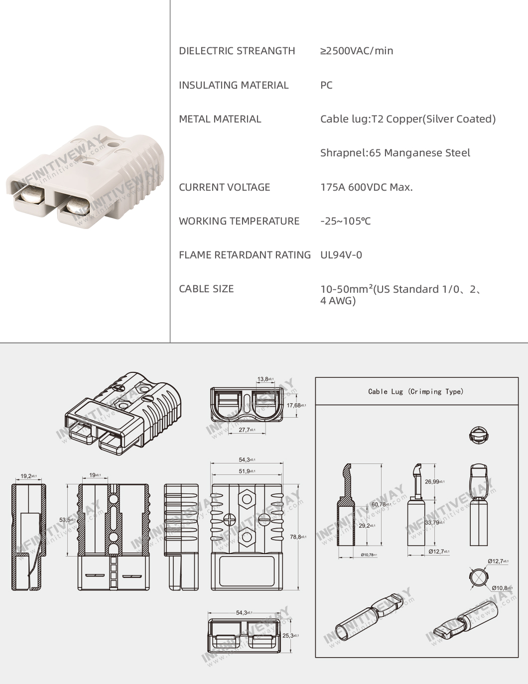 Insert and Extract type Terminal IF-ADS-175A Gray