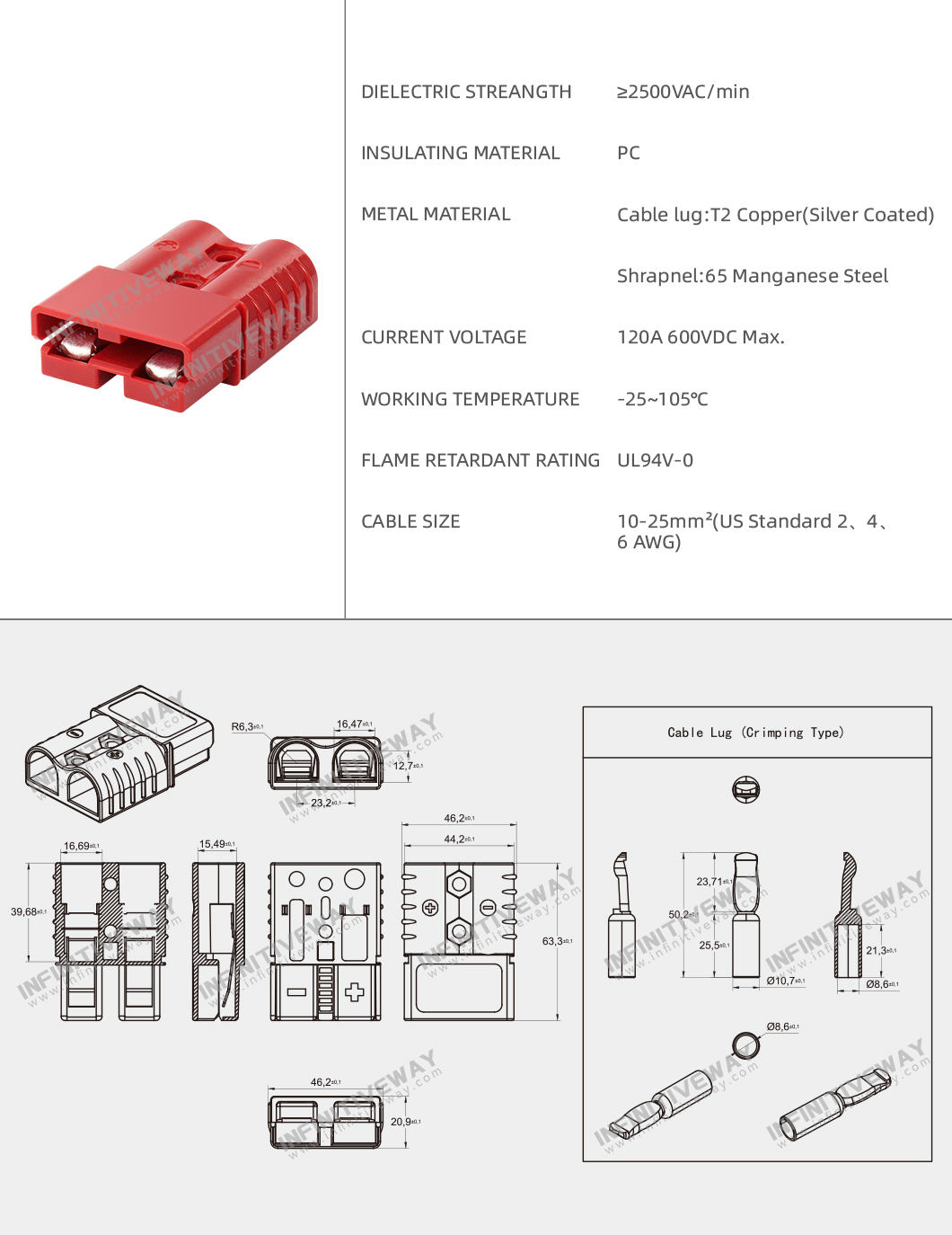 Insert and Extract type Terminal IF-ADS-120A Red